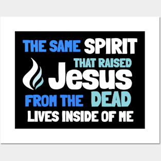 Holy Spirit Jesus Resurrection Power Easter Blue Letters Posters and Art